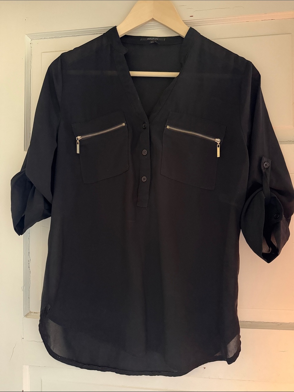 RolyPoly Black Women's Blouse - Classic Black Top (M)